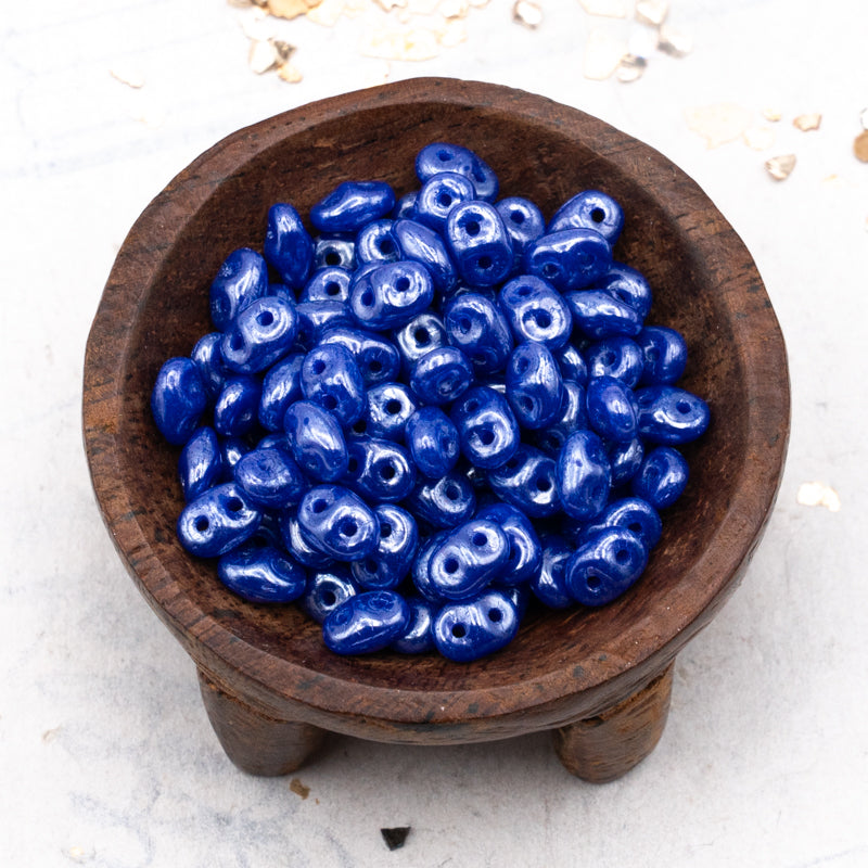 2.5x5mm Navy Blue Luster Superduo 2 Hole Beads