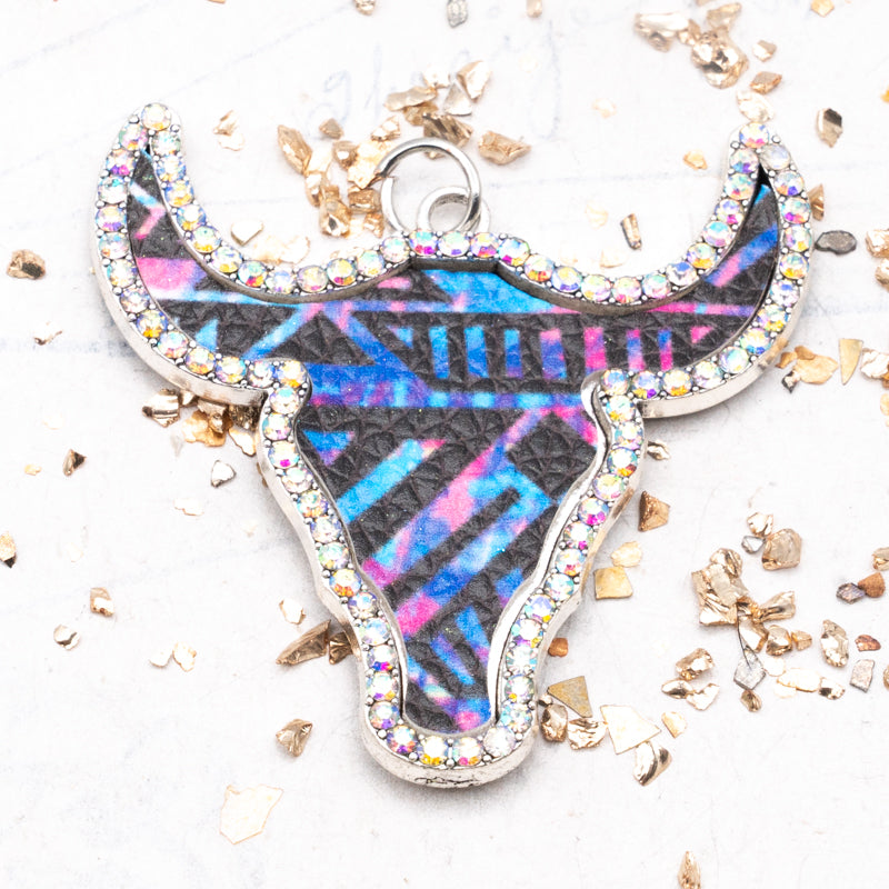 Rhinestone Steer Pendant