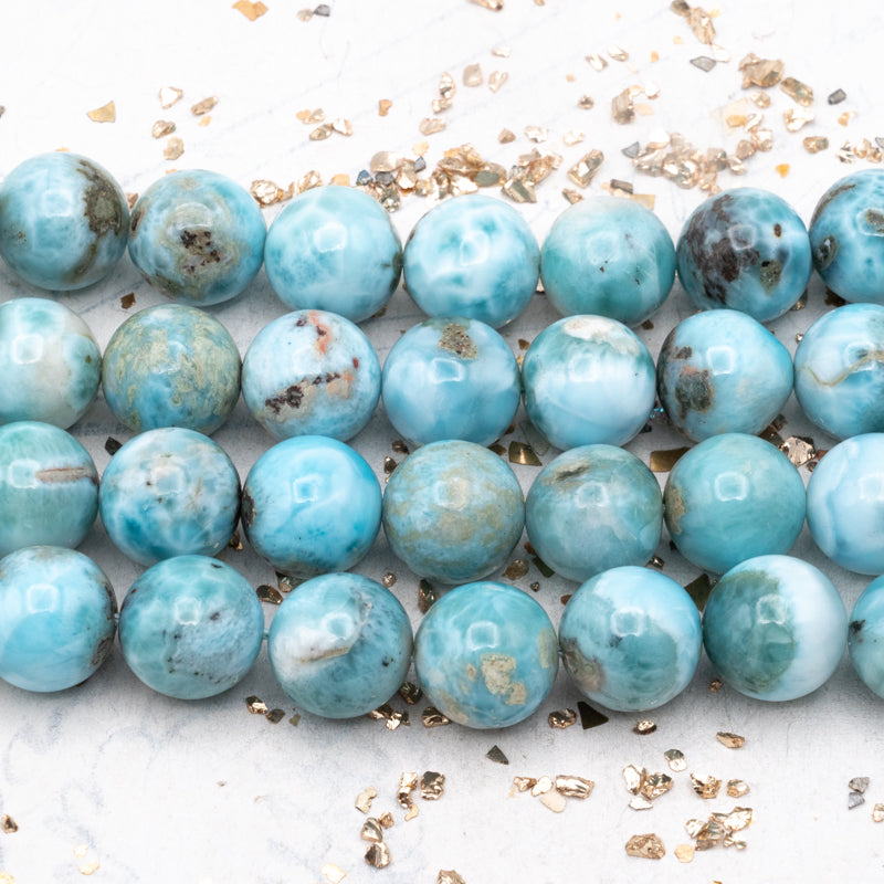 13mm Larimar Round Focal Bead