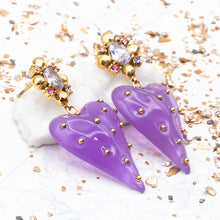 Load image into Gallery viewer, Purple Heart Earring Pair
