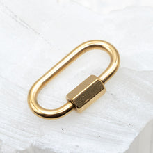 Load image into Gallery viewer, 21mm Golden Stainless Steel Carabiner Lock Clasp
