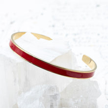Load image into Gallery viewer, Red Enamel Gold Plated Stainless Steel Open Cuff  - Paris Find!
