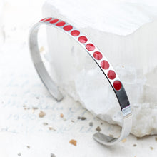 Load image into Gallery viewer, Red Dots Enamel Stainless Steel Open Cuff  - Paris Find!
