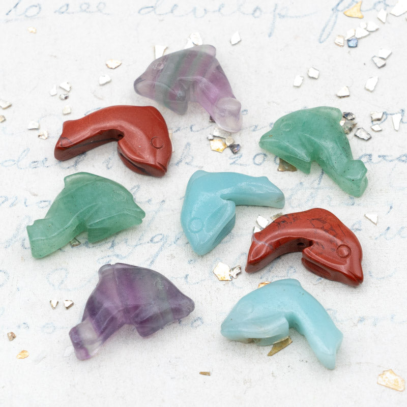 Gemstone Dolphin Mix Bead Set - 8 Pieces