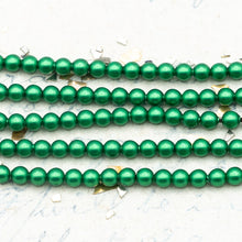 Load image into Gallery viewer, 3mm Eden Green Premium Crystal Pearl Bead Strand - 3 Inches
