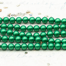 Load image into Gallery viewer, 4mm Eden Green Premium Crystal Pearl Bead Strand - 4 Inches
