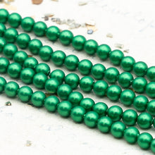 Load image into Gallery viewer, 4mm Eden Green Premium Crystal Pearl Bead Strand - 4 Inches
