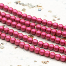 Load image into Gallery viewer, Discontinued Color - 3mm Mulberry Pink Premium Crystal Pearl Bead Strand - 3 Inches
