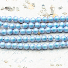 Load image into Gallery viewer, 3mm Iridescent Light  Blue Premium Crystal Pearl Bead Strand - 3 Inches
