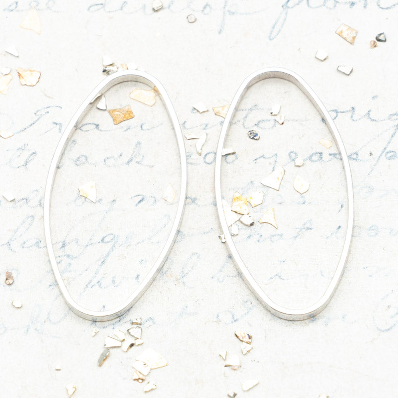 41x21mm Oval Hoop Pair - Paris Find