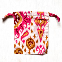 Load image into Gallery viewer, Pink Ikat Print Jewelry Bag - Paris Find

