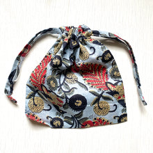 Load image into Gallery viewer, Light Blue Floral Print Jewelry Bag - Paris Find
