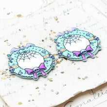 Load image into Gallery viewer, Halloween Wreath Acetate Earring Pendant Pair
