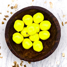 Load image into Gallery viewer, 8mm Neon Yellow Premium Crystal Pearl Beads - 12 pcs
