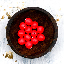 Load image into Gallery viewer, 6mm Neon Red Premium Crystal Pearl Beads - 12 pcs
