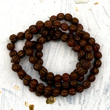 Load image into Gallery viewer, Pre-Order 4mm Melon Alloy Orange with Brown Wash Bead Strand
