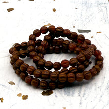 Load image into Gallery viewer, Pre-Order 4mm Melon Alloy Orange with Brown Wash Bead Strand
