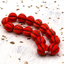 Load image into Gallery viewer, 12mm Melon Coral with Brown Wash Bead Strand
