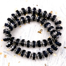 Load image into Gallery viewer, Pre-Order 7x5mm Rondelle Navy with Silver Finish Bead Strand
