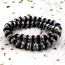 Load image into Gallery viewer, Pre-Order 7x5mm Rondelle Navy with Silver Finish Bead Strand
