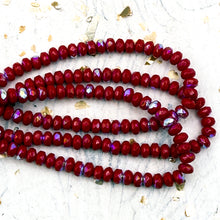 Load image into Gallery viewer, Pre-Order 3x2mm Rondelle Red with AB Finish Bead Strand
