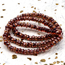 Load image into Gallery viewer, 2x3mm Rondelle Pink with Copper Finish Bead Strand
