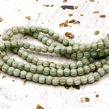 Load image into Gallery viewer, 3mm Melon Mint with Gold Wash Bead Strand
