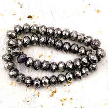Load image into Gallery viewer, 6x8mm Rondelle Violet with Mercury Finish Czech Bead Strand
