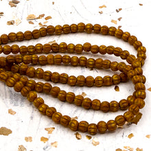 Load image into Gallery viewer, Pre-Order 3mm Melon Yellow Gold with a Brown Wash Bead Strand
