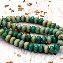 Load image into Gallery viewer, Pre-Order 3x5mm Rondelle Tea Green Mix with Picasso Finish Bead Strand
