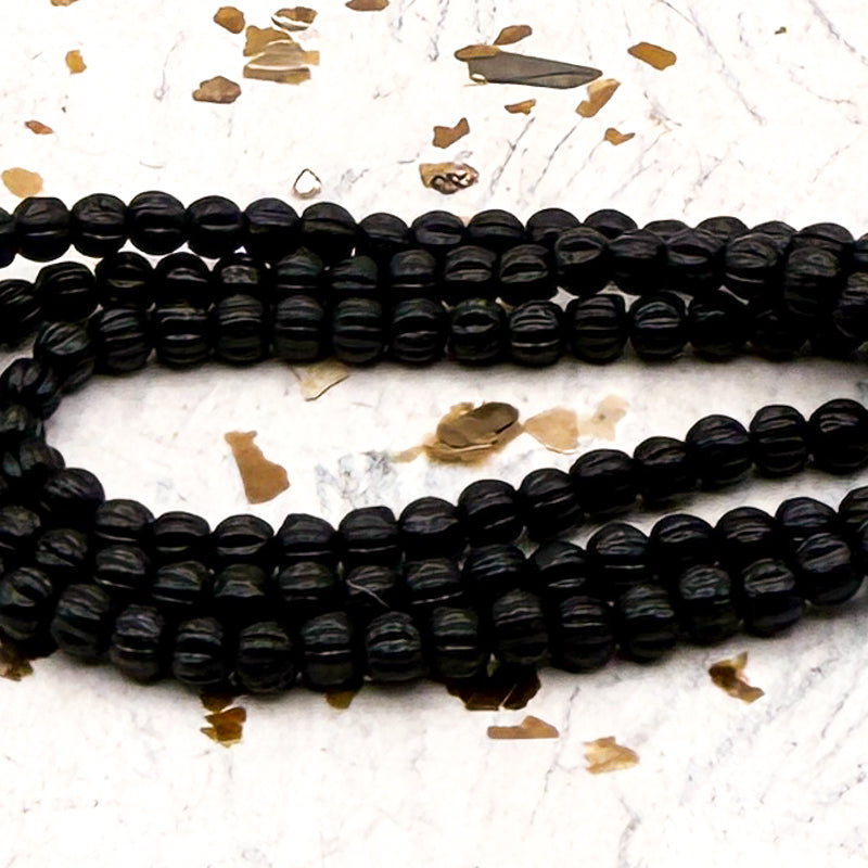 Pre-Order 3mm Melon Black Bead Strand