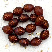 Load image into Gallery viewer, 10x12mm Acorn Rosewood with Copper Wash Bead
