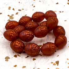 Load image into Gallery viewer, 10x12mm Acorn Rosewood with Copper Wash Bead
