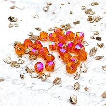 Load image into Gallery viewer, 4mm Tangerine Shimmer x2 Premium Crystal Bicone Bead Set - 24 Pcs
