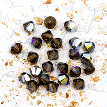 Load image into Gallery viewer, 4mm Smoky Quartz AB Premium Crystal Bicone Bead Set - 24 Pcs
