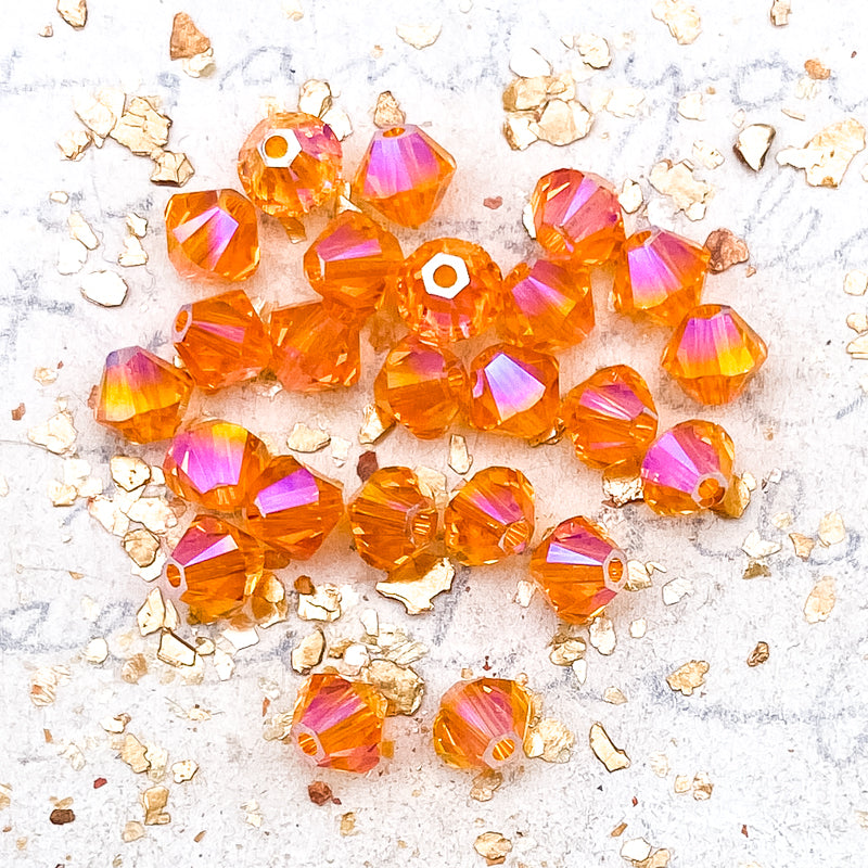 Discontinued! - 4mm Sun Shimmer x2 Premium Crystal Bicone Bead Set - 24 Pcs