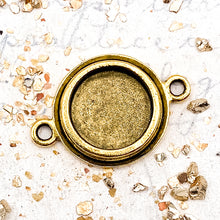 Load image into Gallery viewer, Antique Gold Double Loop Circle Pendant
