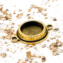 Load image into Gallery viewer, Antique Gold Double Loop Circle Pendant
