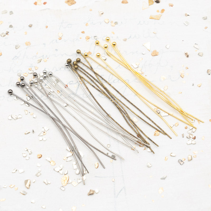 Balled Mixed Metal Head Pins - 36 pcs