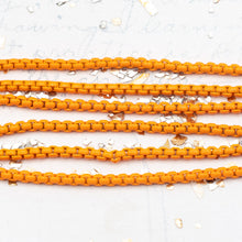 Load image into Gallery viewer, 2.5mm Orange Painted Brass Venetian Box Chain - 1 Foot
