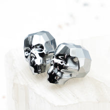 Load image into Gallery viewer, 13mm Light Chrome Premium Crystal Skull Bead Pair
