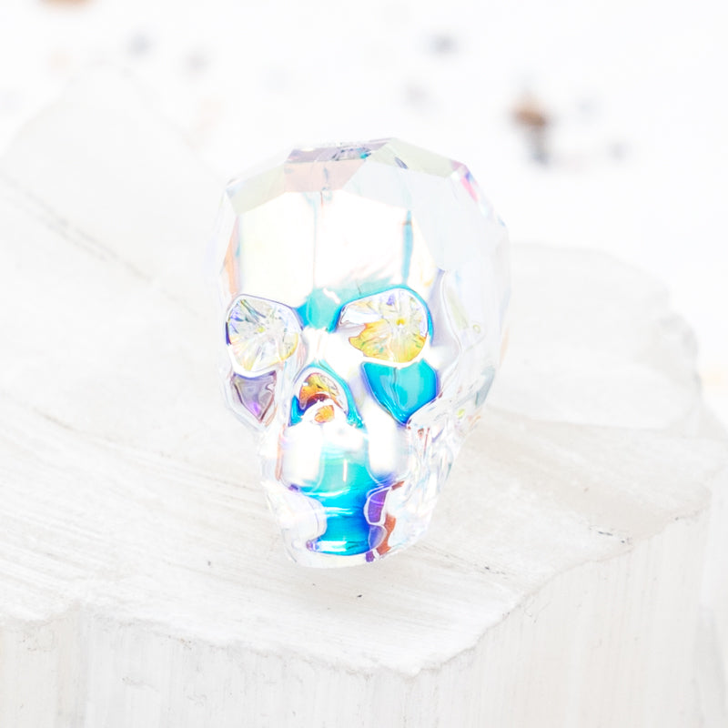 19mm AB Premium Crystal Skull Bead