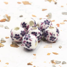 Load image into Gallery viewer, Little Pansy Flower Beads - 6 pcs - Paris Find
