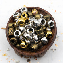 Load image into Gallery viewer, Tibetan Style Large Hole Metal Bead Mix

