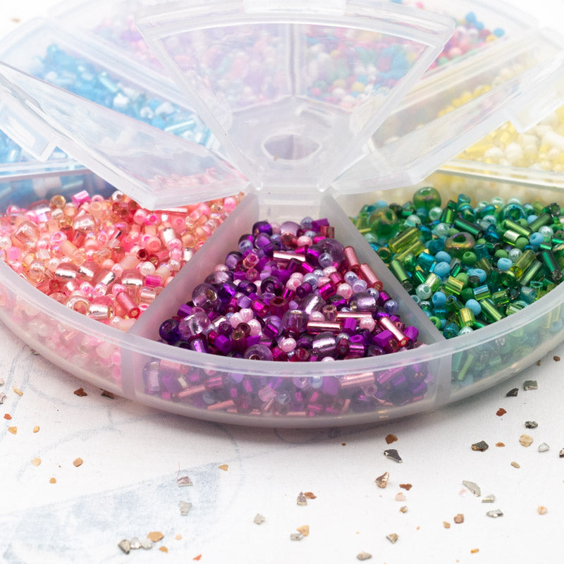 Party Time Mixed Color and Size Seed Bead Box - Paris Find