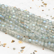 Load image into Gallery viewer, 3mm Cloudy Mist Faceted Round Fire-Polished Bead Strand

