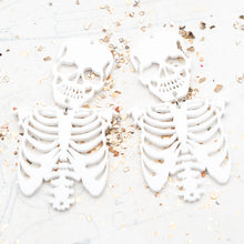 Load image into Gallery viewer, White Spooky, Scary, Skeleton Earring Pair
