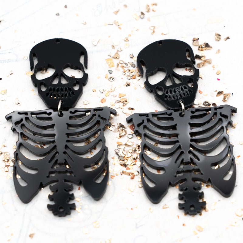 Spooky, Scary, Skeleton Earring Pair