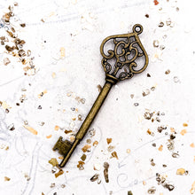 Load image into Gallery viewer, Antique Brass Skeleton Key
