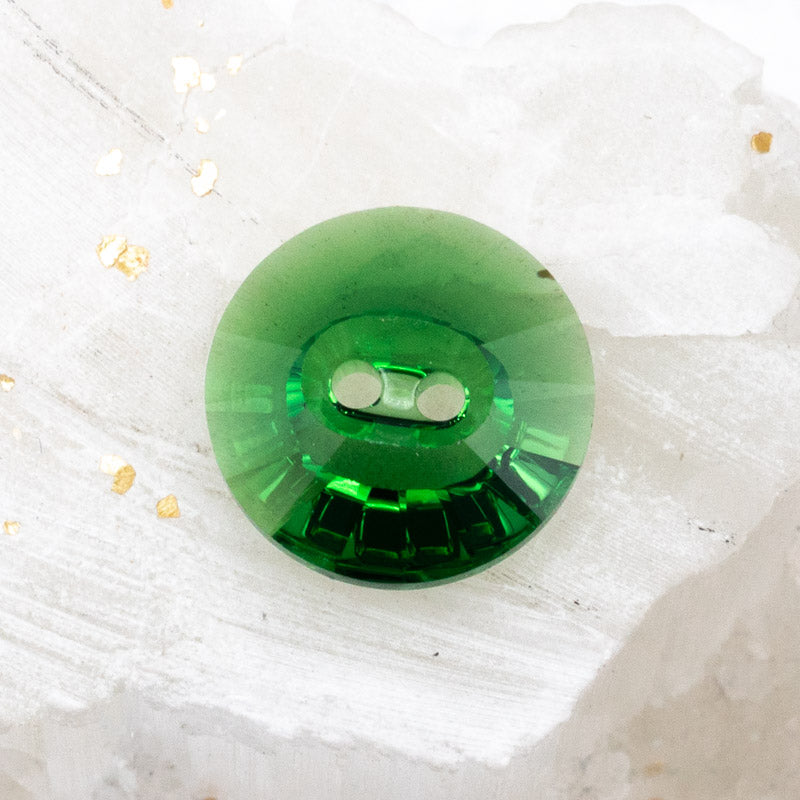 16mm Dark Moss Green Premium Crystal Rivoli Button -  Doorbuster
